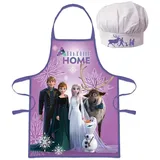 KnBo 2 TLG. Set Kinderschürze + Kochmütze Frozen Eiskönigin größenverstellbar fleckenabweisend lila *Neu*&*Ovp*