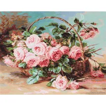 Luca-S Kreuzstichset "Korb mit Rosen", Zählmuster, 42,5x34cm