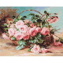 Luca-S Kreuzstichset "Korb mit Rosen", Zählmuster, 42,5x34cm