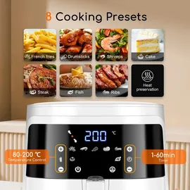 Aigostar Heißluftfritteuse Cube 7L 1900W weiß