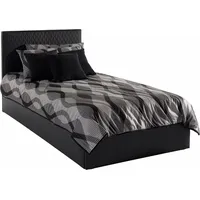 Westfalia Schlafkomfort Polsterbett, schwarz, B:110cm L:210cm, Bezug Bett: Kunstleder;Bonnell-Federkernmatratze: