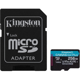 Kingston microSDXC Canvas Go! Plus 256GB Class 10 UHS-I A2 V30 + SD-Adapter