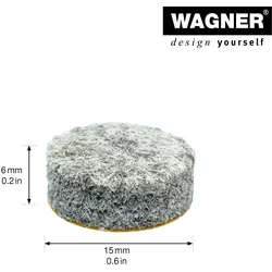 WAGNER Topffüße 16 tlg. Set - Ø 15 x 6 mm, selbstklebend, robuster Premium-Nadelfilz, kratzfreies Verschieben - 20079499