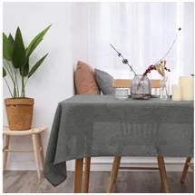 Deconovo Tischdecke abwaschbar Leinenoptik 200 x 150 cm Grau