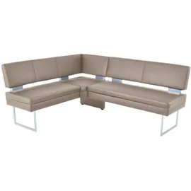 K+W Komfort & Wohnen Eckbank K+W KOMFORT & WOHNEN, grau (smoke 86), B:158cm H:89cm T:199cm, Sitzbänke, Eckbank, langer Schenkel links oder rechts, mit dekorativen Distanzhalter