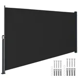 Tectake Aluminium Seitenmarkise 300 x 160 cm schwarz