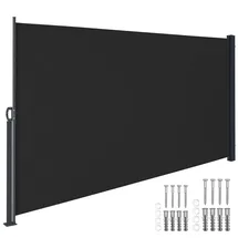 Tectake Aluminium Seitenmarkise 300 x 160 cm schwarz