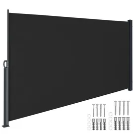 Tectake Aluminium Seitenmarkise 300 x 160 cm schwarz