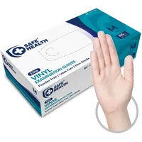 Safe Health Medizinische Vinylhandschuhe Einmalhandschuhe M Durchsichtig 100 stück, Vinyl Sterile Handschuhe Reißfest Pulverfrei Latexfrei Schutzhandschuhe für Küche und Lebensmittel (Größe M,100)