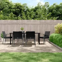 VidaXL 7-tlg. Garten-Essgruppe mit Kissen Poly Rattan und Stahl