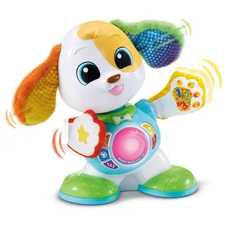 VTech - Boogie Tanzt mit Mir, interaktiver Roboterhund, der Tanzt und singt, leuchtendes und musikalisches Babyspielzeug, Lernspiel, Geschenk für Babys ab 9 Monaten – Inhalt in Französisch