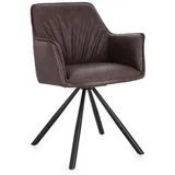 Bizzotto Stuhl Breval aus Kunstleder, Dunkelbraun, Drehbar braun