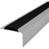 PROVISTON Treppenprofil - 46 x 30 x 1200 mm - Silber mit Einlage - Treppenkante Aluminium - Aluminiumprofil - Winkel - Treppenwinkel