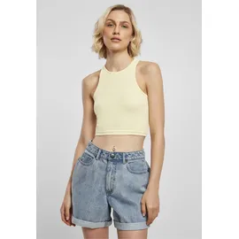 URBAN CLASSICS Ladies Cropped Rib Top - gelb