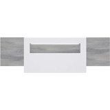 Forte Attention Kopfteil, Holzwerkstoff, Eiche grau mit Weiß Hochglanz, 3,7 x 278,6 x 94 cm