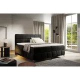 Fun Möbel Boxspringbett Schlafzimmerbett Sophie 100x200cm Stoff Salvador Schwarz