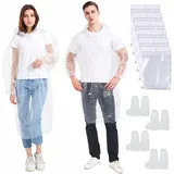 6 Stück Regenponcho Einweg, Rain Poncho Regencape Einweg Regenponcho Regencape Durchsichtig Geeignet zum Wandern Radfahren Camping und Reisen mit 4 Paar Schuhüberzieher Einweg - 32