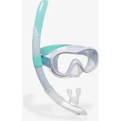 Schnorchel-Set Damen/Herren Maske Schnorchel 100 hellblau L