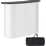 Vevor Tragbare Messetheke Messetresen, 1300 x 465 x 950 mm Messestand Ausstellungs-Thekenständer, Faltbarer Promotion-Einzelhandels-Bartisch, Pop-Up-Podium mit Aufbewahrungsregal, Tragetasche