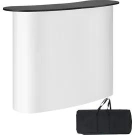 Vevor Tragbare Messetheke Messetresen, 1300 x 465 x 950 mm Messestand Ausstellungs-Thekenständer, Faltbarer Promotion-Einzelhandels-Bartisch, Pop-Up-Podium mit Aufbewahrungsregal, Tragetasche