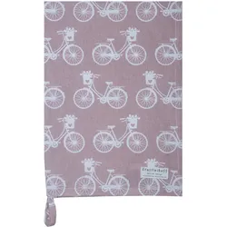 Krasilnikoff Geschirrhandtuch Bikes, 50x70 cm, dusty rose