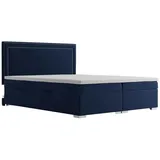 JV Möbel Boxspringbett 140 x 200 cm Blau