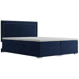 JV Möbel Boxspringbett 140 x 200 cm Blau