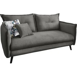 3-Sitzer INOSIGN "Lazio", schwarz (asche), B:183cm H:94cm T:110cm, Sofas, inklusive 1 Stk. Wende- und 1 Stk. Zierkissen