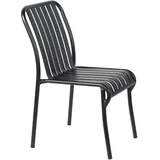 Oviala Schwarzer Aluminium-Gartendesignstuhl