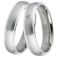 DOOSTI Trauring Schmuck Geschenk Silber 925 Trauring Ehering Partnerring LIEBE, Made in Germany, wahlweise mit oder ohne Brillant silberfarben 58