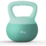 SDHYL Weiche Kettlebells, Fitness Kettlebell Hantel mit Ergonomischem Griff, PVC Wasserdicht, Fitness Soft Kettlebells für Damen Herren Kinder, Gewicht 8kg, Grün