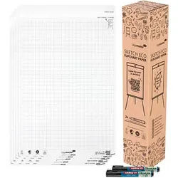 Legamaster Flipchart-Papier SKETCH ECO kariert 65,0 x 98,0 cm, 20 Blatt, 5 Blöcke