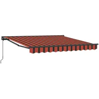 VidaXL Einziehbare Markise Orange und Braun 300x250 cm Stoff
