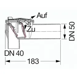 Rückstaudoppelverschluss Staufix Waschtisch- und Spültisch-Siphon DN 50 (Ausführung: Kessel-Rückstauverschluss Staufix 73051 Siphon DN50 Kunststoff)