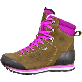 Guggen Mountain Wanderstiefel Uni in Braun-Lila | neonlila / schwarz 36