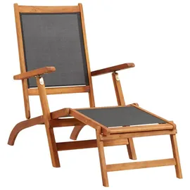 vidaXL Sonnenliege 141 x 57,5 x 92 cm schwarz/braun
