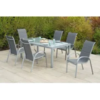 Merxx Garten-Essgruppe »Amalfi«, (7 tlg.), silber/grau,