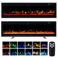 INMOZATA Elektrokamin mit Heizung 60 Zoll, 3-in-1 Elektrokamin Wand/Einbau/Stand, Elektrische Kamin mit LED-Flammeneffekt, 12 Flammenfarben, Heizfunktion, Thermostat, Timer, Fernbedienung, 900W&1800W