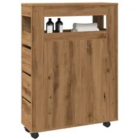 vidaXL Badschrank Schmal mit Rollen 0 x 0 x 0 cm Braun