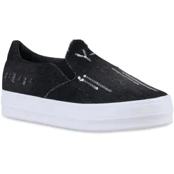 Damen Slip Ons in Schwarz