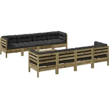 vidaXL Garten-Lounge-Set 9-tlg. Kiefernholz braun