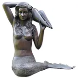AFG Dekoobjekt Wasserspeier Wasserspiel Bronze Figur Meerjungfrau braun