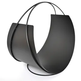 VASNER Holzkorb Metall 58 x 58 x 38 cm Schwarz