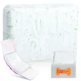 Hundewindeleinlagen für männliche und weibliche Hunde, 130 ct, super saugfähige Einweg-Hundewindeln, Booster-Pads, passend für die meisten Haustier-Bauchbänder und -Bandagen (Größe XL)