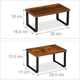 Relaxdays 2-tlg. Set, Industrial Design, braun/schwarz