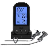 Kabelloses Fleischthermometer, Lebensmittelthermometer, Grillthermometer, Räucherthermometer, Kochthermometer, Digitales Thermometer Mit Zwei Sonden