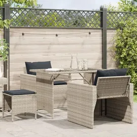 vidaXL Garten-Lounge-Set 4-tlg. hellgrau