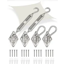 AMANKA Befestigungsset für Viereck Sonnensegel 3 cm x 0,8 cm x 22 cm Edelstahl silber