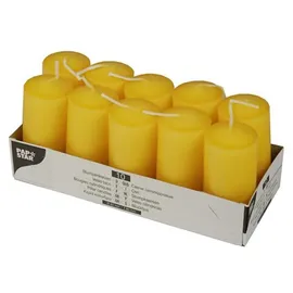 Papstar Stumpenkerze 4 x 9 cm 10 St. goldgelb