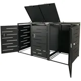 Mendler Mülltonnenverkleidung HWC-E83 116 x 212 x 98 cm anthrazit